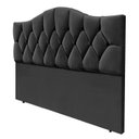 Ver imagem 2 de Cabeceira Solteiro Cama Box Botões Provençal Cinza Suede com Pés 120cm Altura Rbl