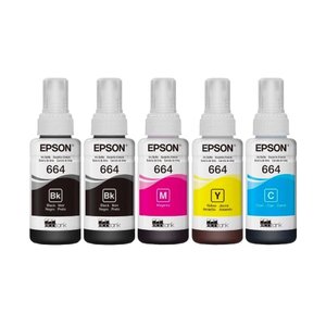 Kit Tinta Epson Original T664 5un 664 L395 L380 L375 L220 L455 - Refil