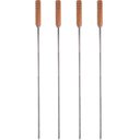 Ver imagem 1 de Kit 4 Espetos Simples Churrasco Inox Cabo Madeira 85cm Carne Churrasqueira Domama