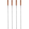 Kit 4 Espetos Simples Churrasco Inox Cabo Madeira 85cm Carne Churrasqueira Domama - 1