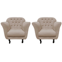 Ver imagem 3 de Kit 2 Poltronas Decorativa Dália Veludo Bege