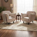 Ver imagem 2 de Kit 2 Poltronas Decorativa Dália Veludo Bege