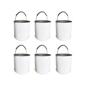 Kit Balde Metalico com 6 Peças Multiuso com Alça 12 Litros Branco