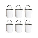 Ver imagem 1 de Kit Balde Metalico com 6 Peças Multiuso com Alça 12 Litros Branco