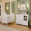 Ver imagem 1 de Kit Cômoda e Berço Peroba Elô Branco Quarto Infantil