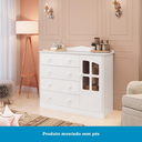 Ver mais imagens de Kit Cômoda e Berço Peroba Elô Branco Quarto Infantil