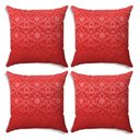 Ver imagem 1 de Kit 04 Capas para Almofada Tecido Jacquard Vermelho A43 42x42 cm - D’Rossi
