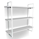 Ver imagem 1 de Prateleira Tripla Nicho Hone Modelo Industrial Decoração Casa 60x15 Branca/branca