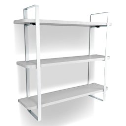 Prateleira Tripla Nicho Hone Modelo Industrial Decoração Casa 60x15 Branca/Branca - 1