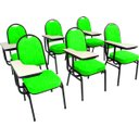 Ver imagem 1 de Kit com 6 Cadeiras para Auditórios Linha Hotel Verde