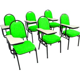 Kit com 6 Cadeiras para Auditórios Linha Hotel Verde - 1
