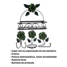 Kit 4 Peças Organizadores para Banheiro:verde - 2