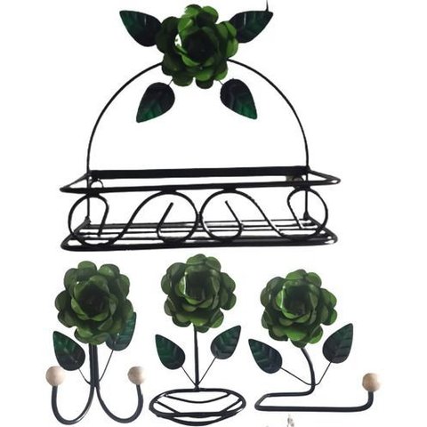 Kit 4 Peças Organizadores para Banheiro:verde