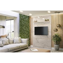 Estante Piso-Teto Interlagos para TV de até 65 polegadas - Calacata/Off White - Madetec - 4 Estante Piso-Teto Interlagos para TV de até 65 polegadas - Calacata/Off White - Madetec - 4