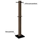 Ver imagem 3 de Cabideiro Mancebo de Chão com 8 Pinos para Pendura - Preto/Nogal