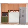 Cozinha Completa Divina 3 Peças (2aéreos+1paneleiro) Cz045 Freijo/verde - Mgm - 1