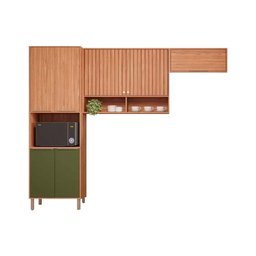 Cozinha Completa Divina 3 Peças (2aéreos+1paneleiro) Cz045 Freijo/verde - Mgm - 4