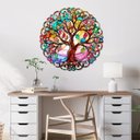 Ver imagem 1 de Mandala em Madeira, Impressão Uv - Árvore da Vida Colorida