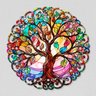 Mandala em Madeira, Impressão Uv - Árvore da Vida Colorida - 5