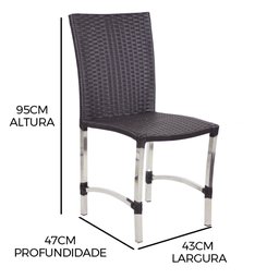Cadeira em Alumínio Cannes para Mesa de Jantar Cozinha Área Trama Original - 4