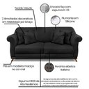 Ver imagem 5 de Kit 2 Poltronas E Sofá 2 Lugares 1,60m Veludo Preto