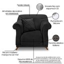 Ver imagem 4 de Kit 2 Poltronas E Sofá 2 Lugares 1,60m Veludo Preto