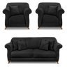 Kit 2 Poltronas E Sofá 2 Lugares 1,60m Veludo Preto - 1
