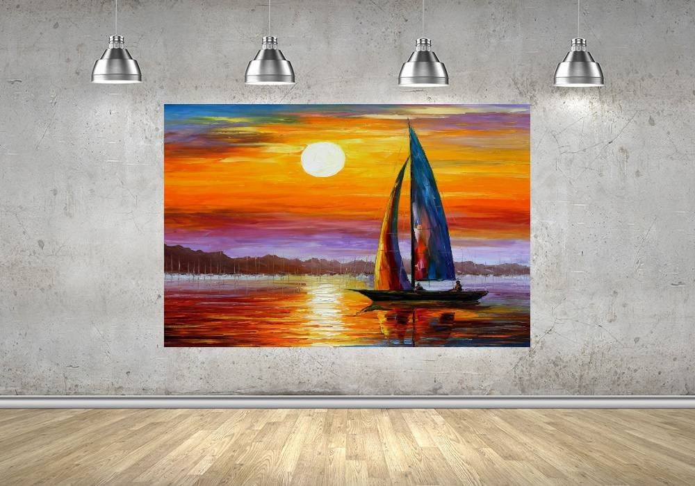 Quadro Pintura Tela Moderna Marinas 2430: 110cm (A) x 170cm (L) - 4