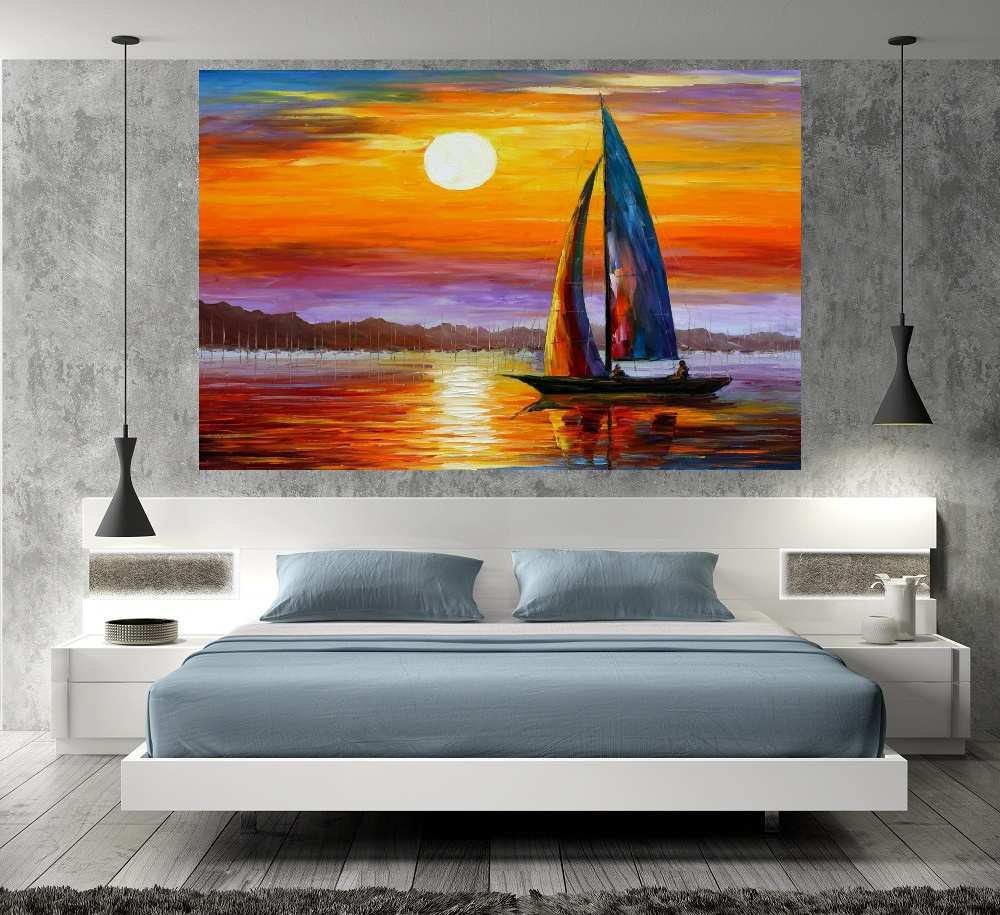 Quadro Pintura Tela Moderna Marinas 2430: 110cm (A) x 170cm (L) - 5