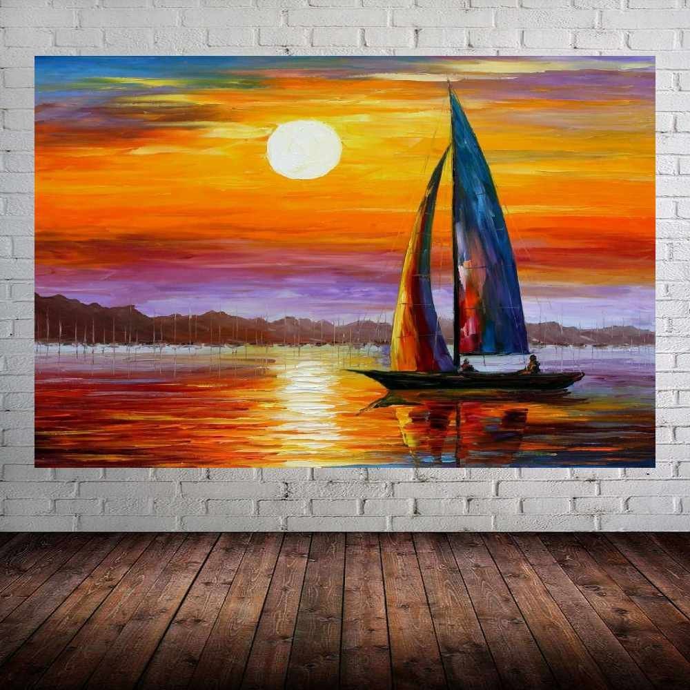 Quadro Pintura Tela Moderna Marinas 2430: 110cm (A) x 170cm (L) - 1