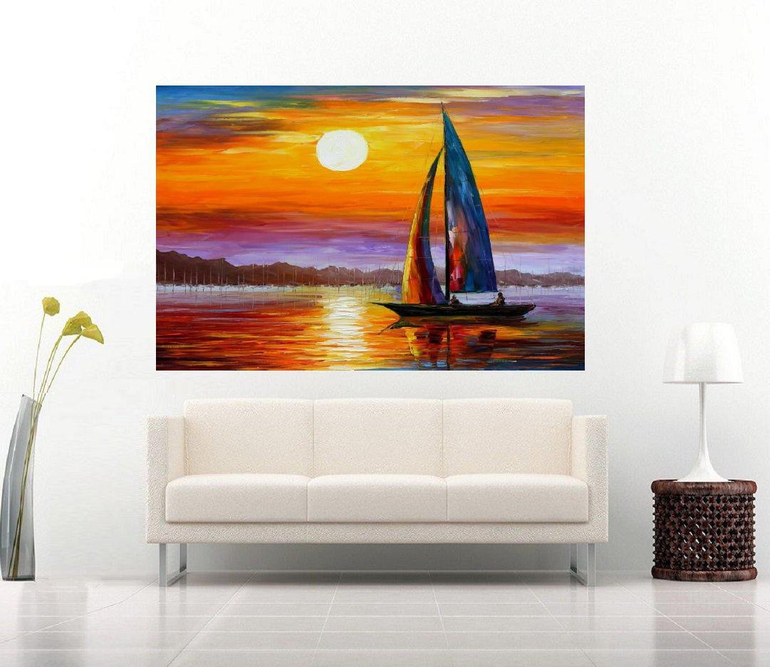 Quadro Pintura Tela Moderna Marinas 2430: 110cm (A) x 170cm (L) - 3