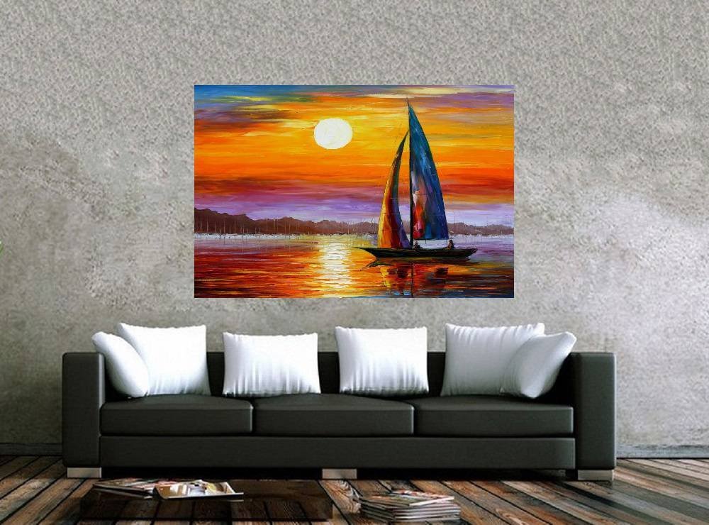 Quadro Pintura Tela Moderna Marinas 2430: 110cm (A) x 170cm (L) - 2