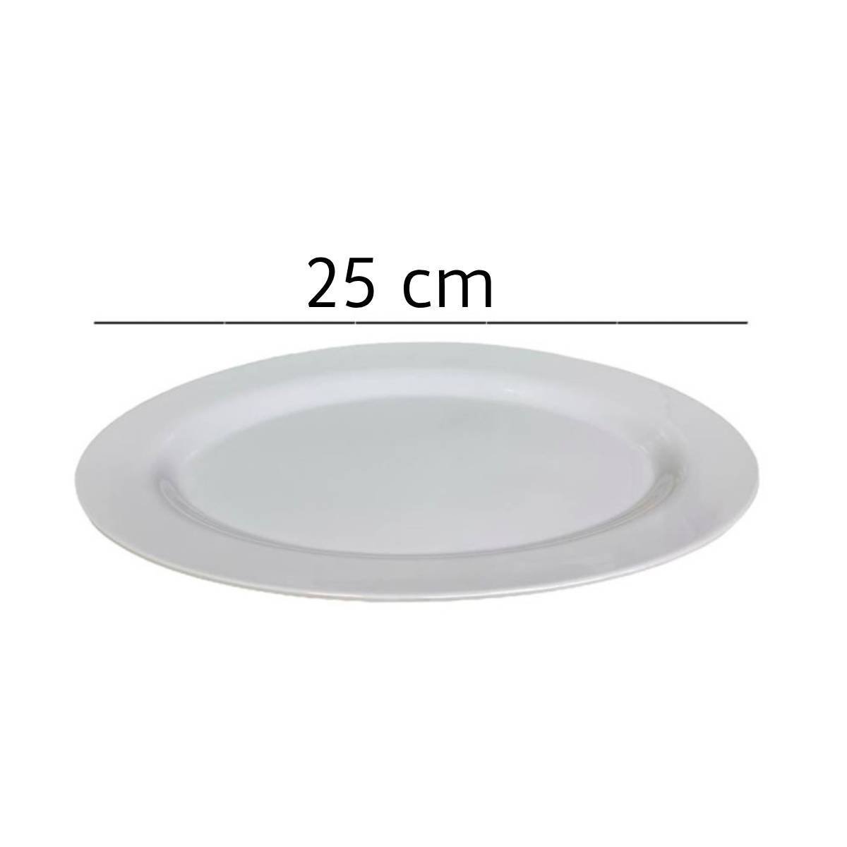 Travessa Bandeja Rasa Oval de Melamina Branca Média 25 Cm - 5
