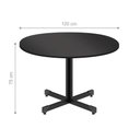 Ver imagem 2 de Mesa de Reunião Redonda Kaleb Executiva Moderno sem Gavetas MDP BP 120cm Preto Onix