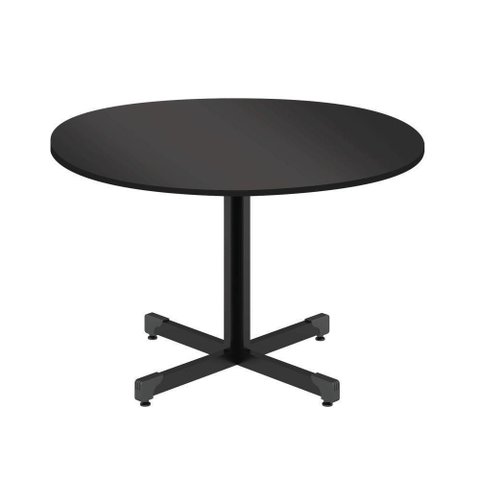 Mesa de Reunião Redonda Kaleb Executiva Moderno sem Gavetas MDP BP 120cm Preto Onix