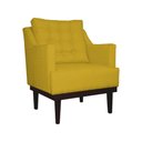 Ver imagem 1 de Poltrona Decorativa Juliete Suede Amarelo Pés Madeira Ms Decor