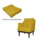 Ver imagem 2 de Poltrona Decorativa Juliete Suede Amarelo Pés Madeira Ms Decor