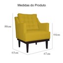 Ver imagem 4 de Poltrona Decorativa Juliete Suede Amarelo Pés Madeira Ms Decor