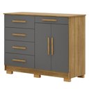 Ver imagem 5 de Cômoda Sapateira 5 Gavetas 2 Portas 122 Cm Siri 20019 Vlr Nature Alasca