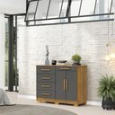 Ver imagem 1 de Cômoda Sapateira 5 Gavetas 2 Portas 122 Cm Siri 20019 Vlr Nature Alasca