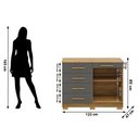 Ver mais imagens de Cômoda Sapateira 5 Gavetas 2 Portas 122 Cm Siri 20019 Vlr Nature Alasca