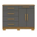 Ver imagem 2 de Cômoda Sapateira 5 Gavetas 2 Portas 122 Cm Siri 20019 Vlr Nature Alasca