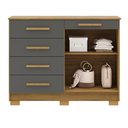 Ver imagem 3 de Cômoda Sapateira 5 Gavetas 2 Portas 122 Cm Siri 20019 Vlr Nature Alasca