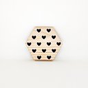 Ver imagem 1 de Tábua mini hexágono Corações Preto