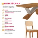 Ver imagem 7 de Mesa de Jantar Yasmin 180 Tampo Mdf Laminado Canto Copo e 6 Cadeiras Copper Premium