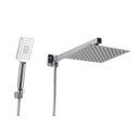 Ver imagem 1 de Ducha Chuveiro Inox 20x20 Cm C/ Desviador Ducha Manual Abs