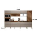 Ver imagem 3 de Cozinha Modulada Proença 6 Peças Torre Quente e Cristaleira Nogueira Nude Prime Tx - Demartez