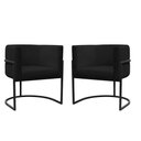 Ver imagem 2 de Kit 4 Poltrona Reforçadas Decorativa Sala de Estar Carla Base Ferro Preta Suede Preto