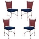 Ver imagem 1 de 4 Cadeiras em Alumínio e Fibra Sintética Jk Cozinha Edícula Vinho Dark Lisato Marinho