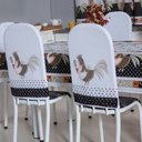 Ver imagem 2 de Kit 12 Capas de Cadeira + Toalha de Mesa + Cortina Sala de Jantar Cozinha Dos Sonhos Completa Galo C